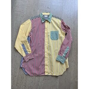 Maus & Hoffman Mens XL Multicolor Striped Colorblock Button Down Shirt